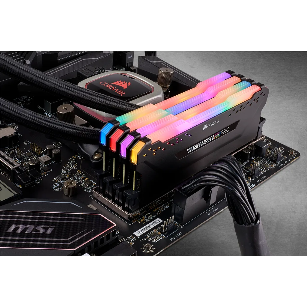 VENGEANCE® RGB PRO 32GB (4 x 8GB) DDR4 DRAM 3200MHz C16 Memory Kit — Black