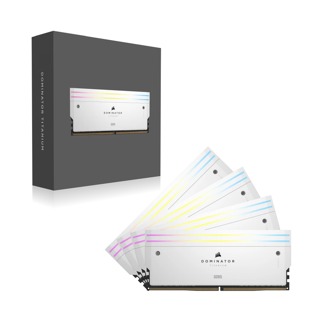 Corsair DOMINATOR TITANIUM RGB 64GB (4x16GB) DDR5 DRAM Up To 6000MT/s CL36 Intel XMP Memory Kit - White thumbnail 7