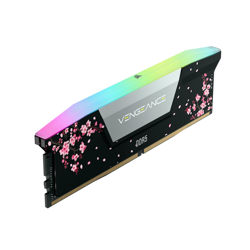 Corsair VENGEANCE RGB 32GB (2 x 16GB) DDR5 DRAM Up To 6000MT/s CL38 Intel XMP Memory Kit Cherry Blossom Black thumbnail 2