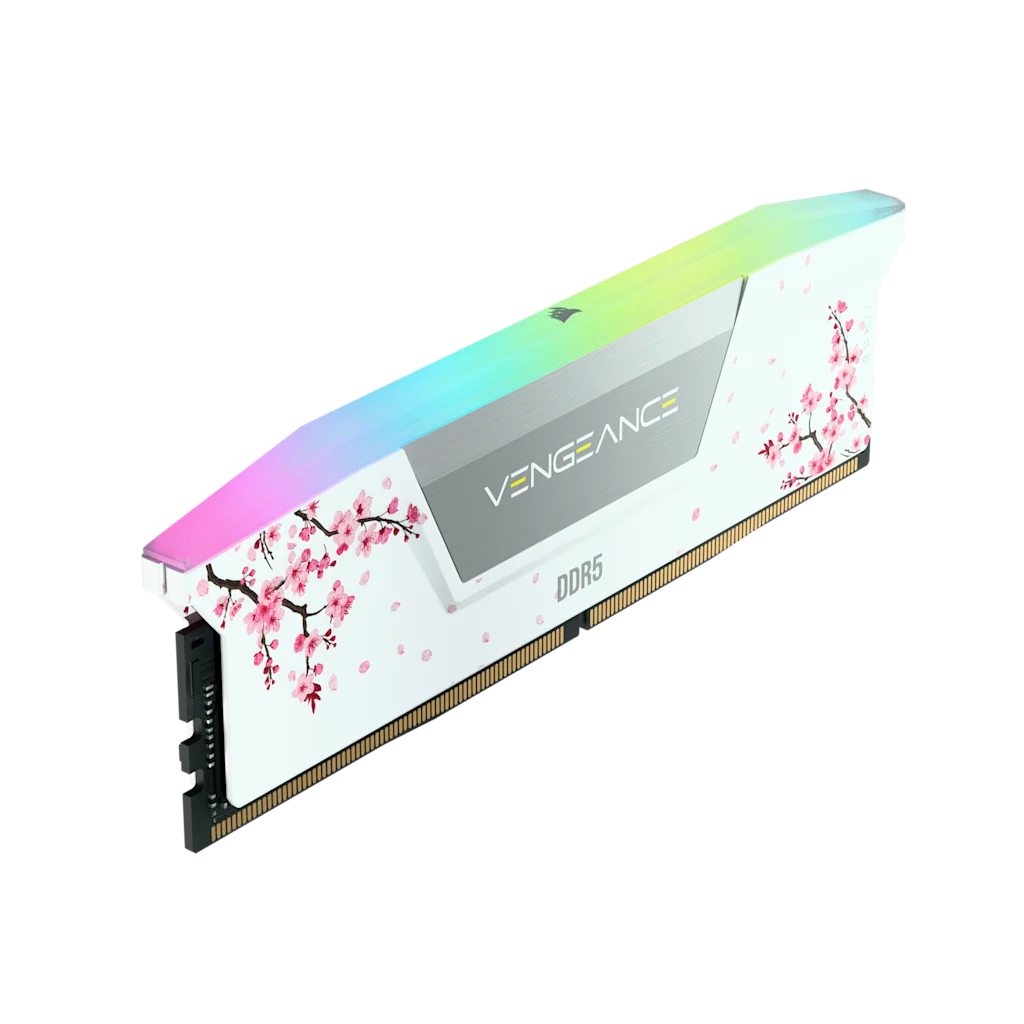 Corsair VENGEANCE RGB 32GB (2 x 16GB) DDR5 DRAM Up To 6000MT/s CL38 AMD EXPO & Intel XMP Memory Kit Cherry Blossom White thumbnail 2