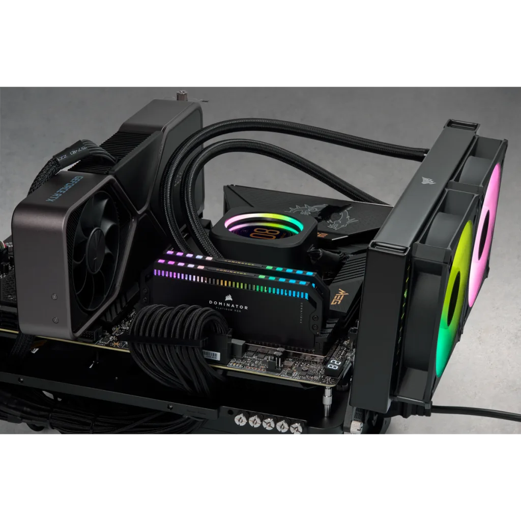 DOMINATOR® PLATINUM RGB 64GB (2x32GB) DDR5 DRAM 5600MT/s CL40 AMD EXPO &  Intel XMP Memory Kit — Black