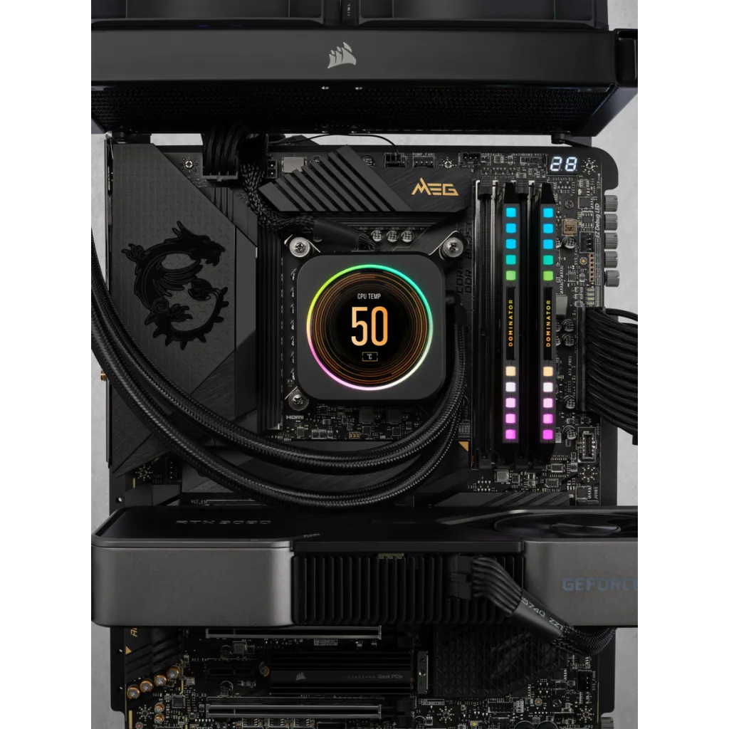DOMINATOR® PLATINUM RGB 64GB (2x32GB) DDR5 DRAM 5600MT/s CL40 AMD EXPO &  Intel XMP Memory Kit — Black