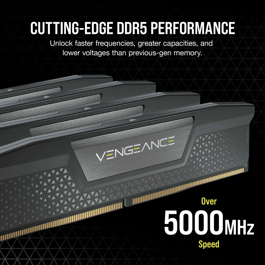 VENGEANCE® 32GB (1x32GB) DDR5 DRAM 5200MT/s CL40 Memory Kit — Black