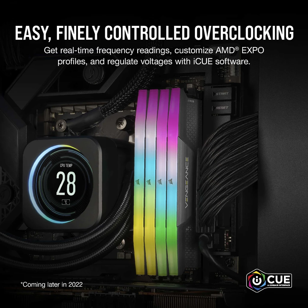 VENGEANCE® RGB 32GB (2x16GB) DDR5 DRAM 5600MT/s C36 AMD EXPO