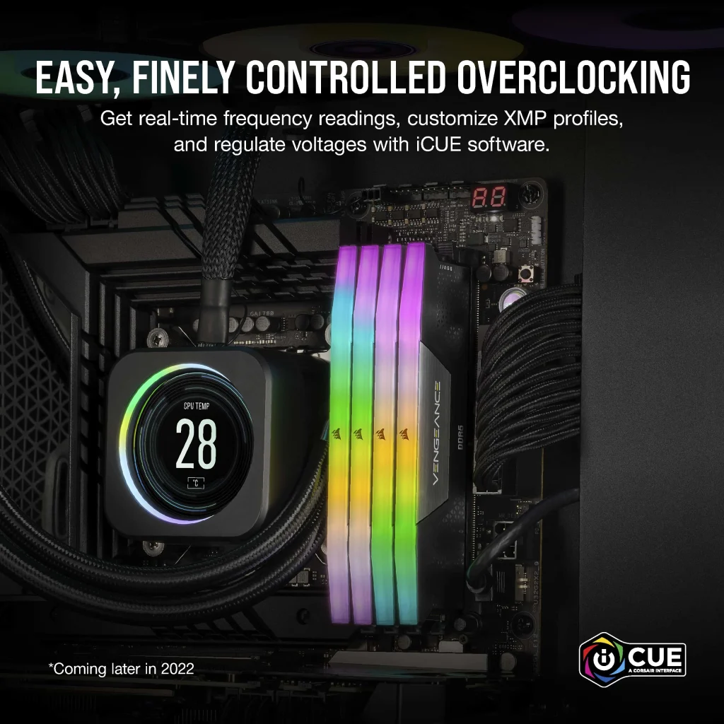 VENGEANCE® RGB 64GB (2x32GB) DDR5 DRAM 6000MHz C40 Memory Kit — Black
