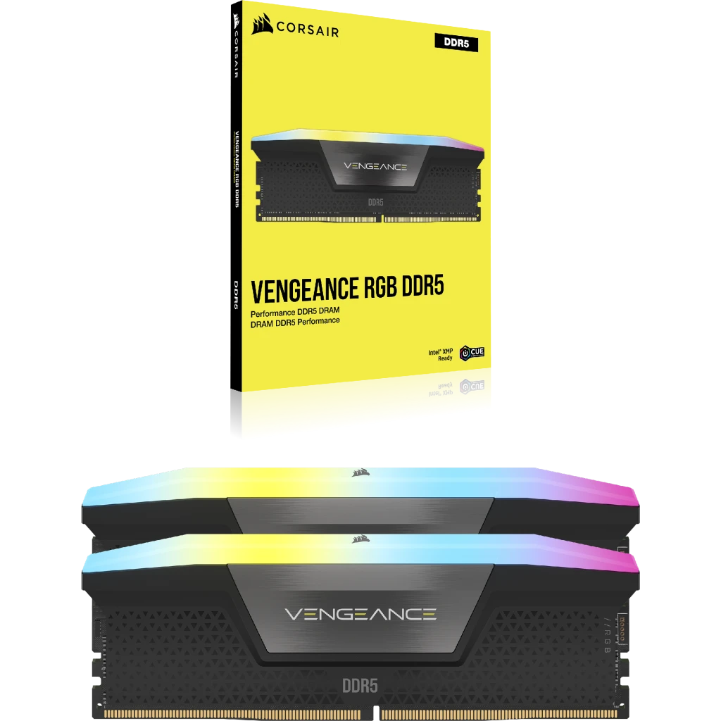 VENGEANCE® RGB 64GB (2x32GB) DDR5 DRAM 6000MHz C40 Memory Kit — Black