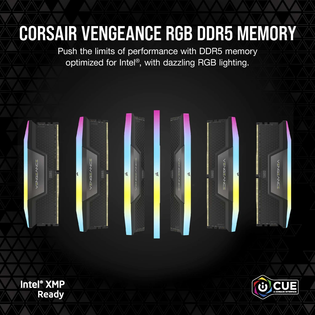 VENGEANCE® RGB 32GB (2x16GB) DDR5 DRAM 6000MT/s CL36 Memory Kit — Black