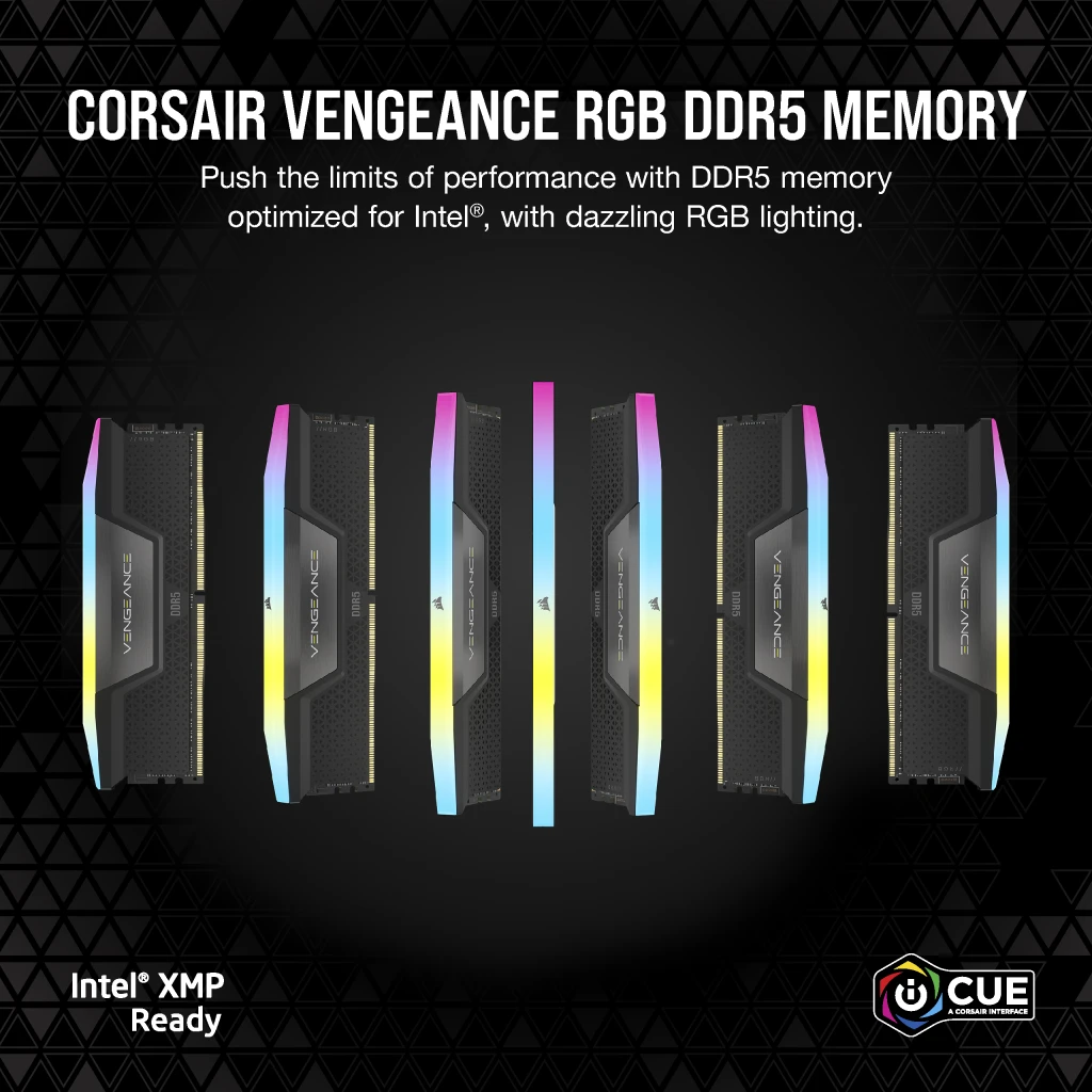 VENGEANCE® RGB 96GB (2x48GB) DDR5 DRAM 6400MT/s CL32 Memory Kit — Black