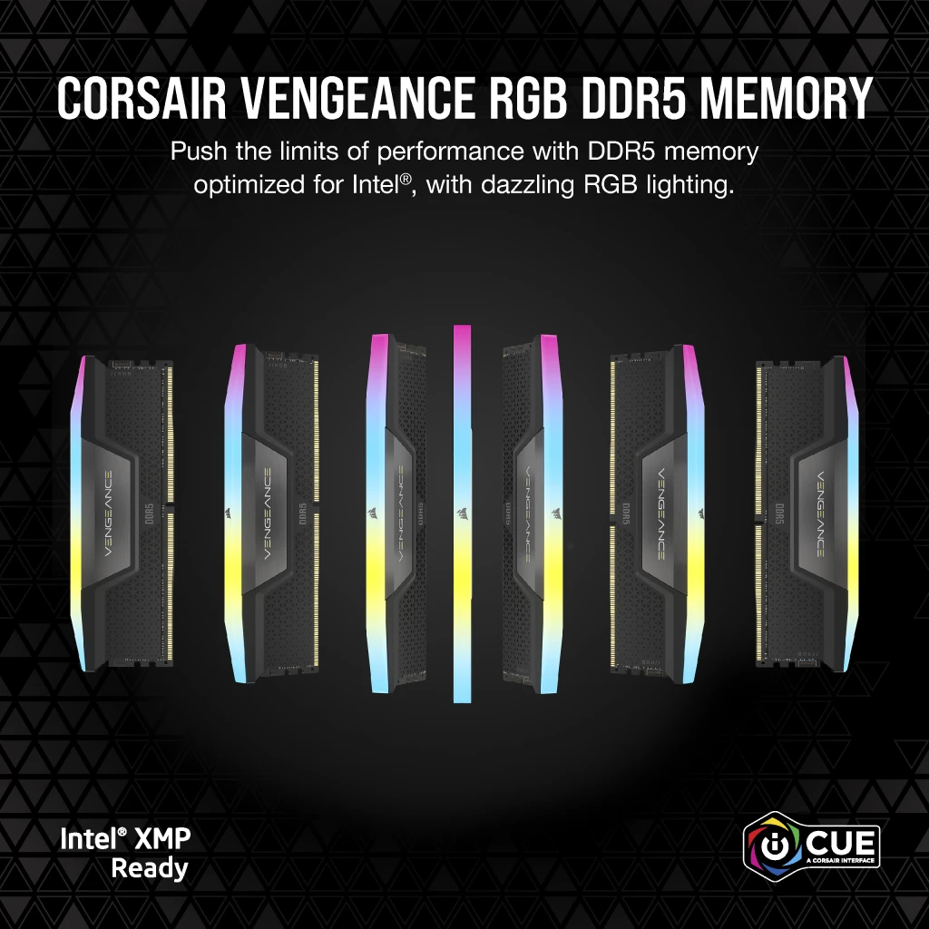 VENGEANCE® RGB 96GB (4x24GB) DDR5 DRAM 5600MT/s CL40 Memory Kit — Black