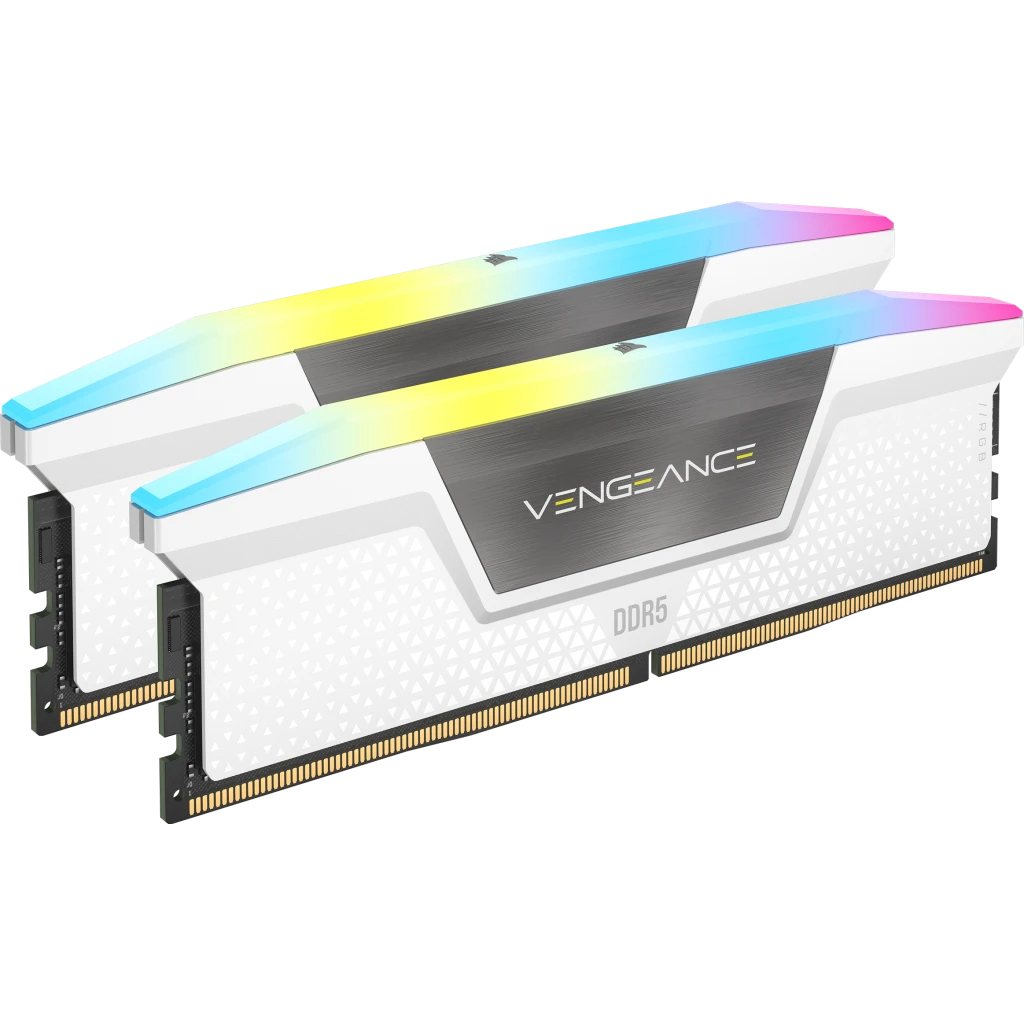 MEMOIRE VIVE - CORSAIR - 32Go: 2x 16Go-DDR5-5600-Dom.Plat.RGB/WHITE