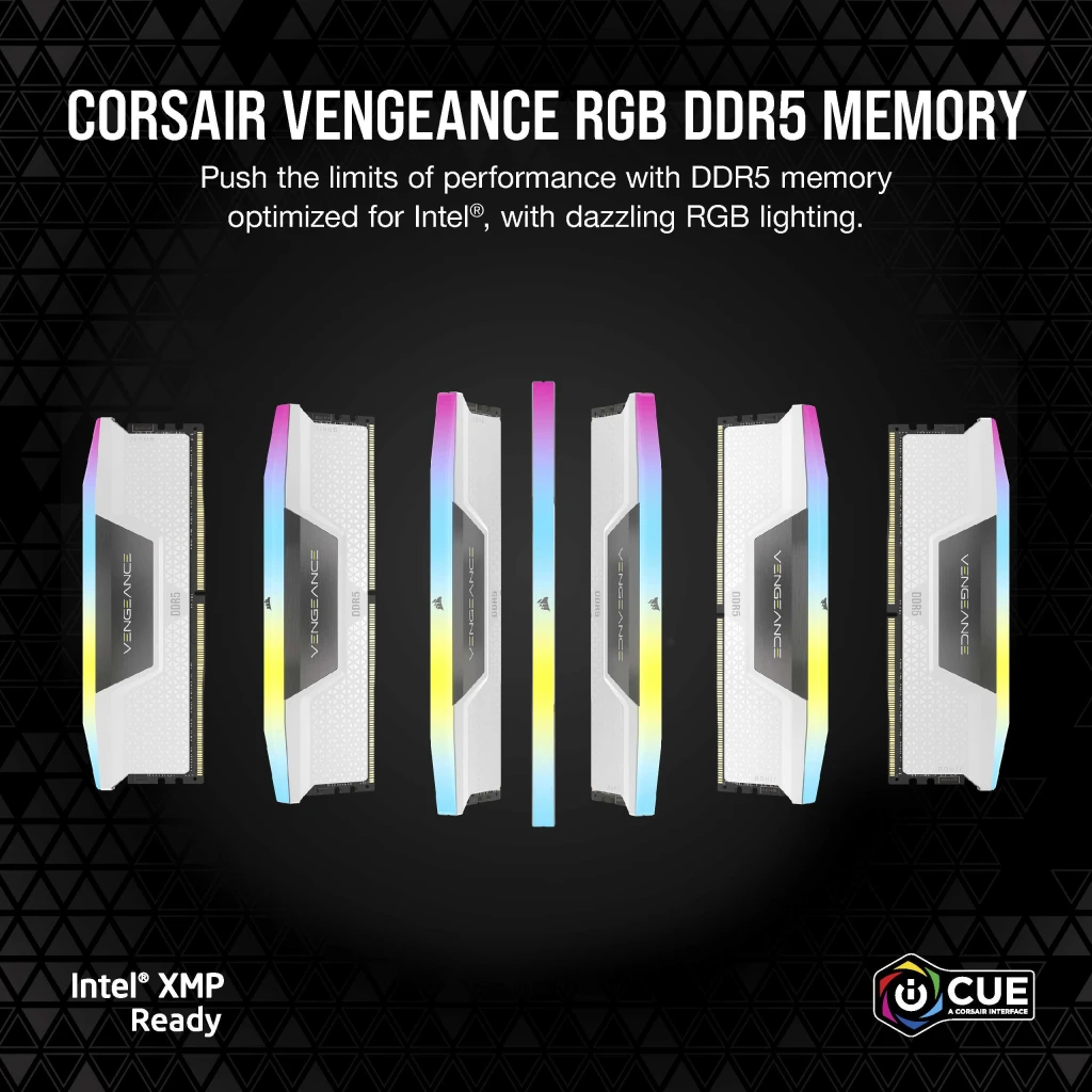 VENGEANCE® RGB 32GB (2x16GB) DDR5 DRAM 6000MT/s CL36 Memory Kit — White
