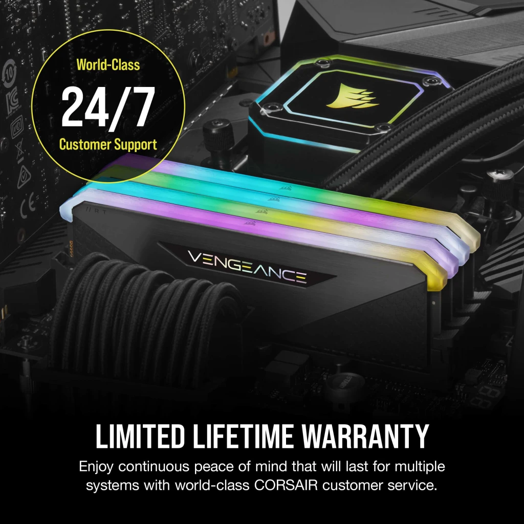VENGEANCE® RGB RT 16GB (2 x 8GB) DDR4 DRAM 3200MHz C16 Memory Kit – Black
