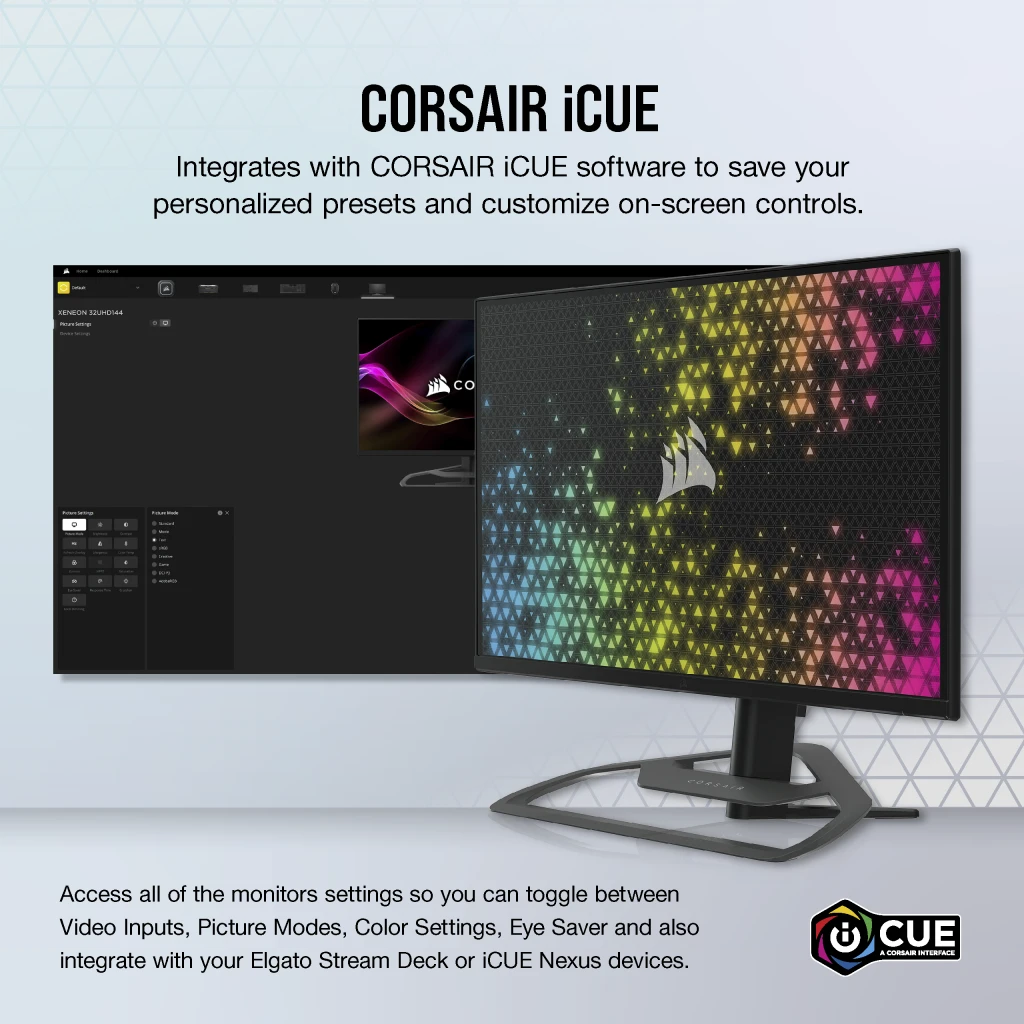 CORSAIR XENEON 32UHD144 32-Inch IPS UHD (3840 x2160), 144Hz