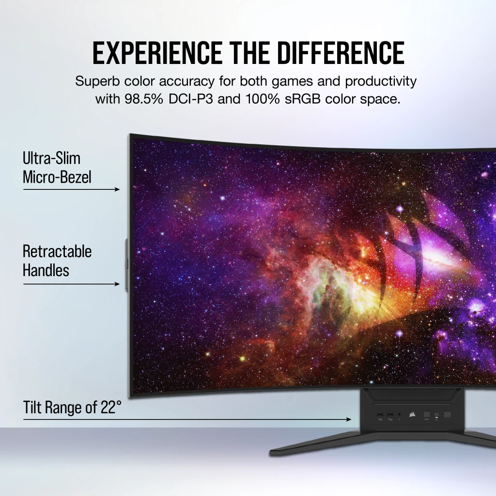 CORSAIR XENEON FLEX 45WQHD240 45 インチ OLED (3440 x1440)、240Hz  リフレッシュレート、フレキシブルゲーミングモニター