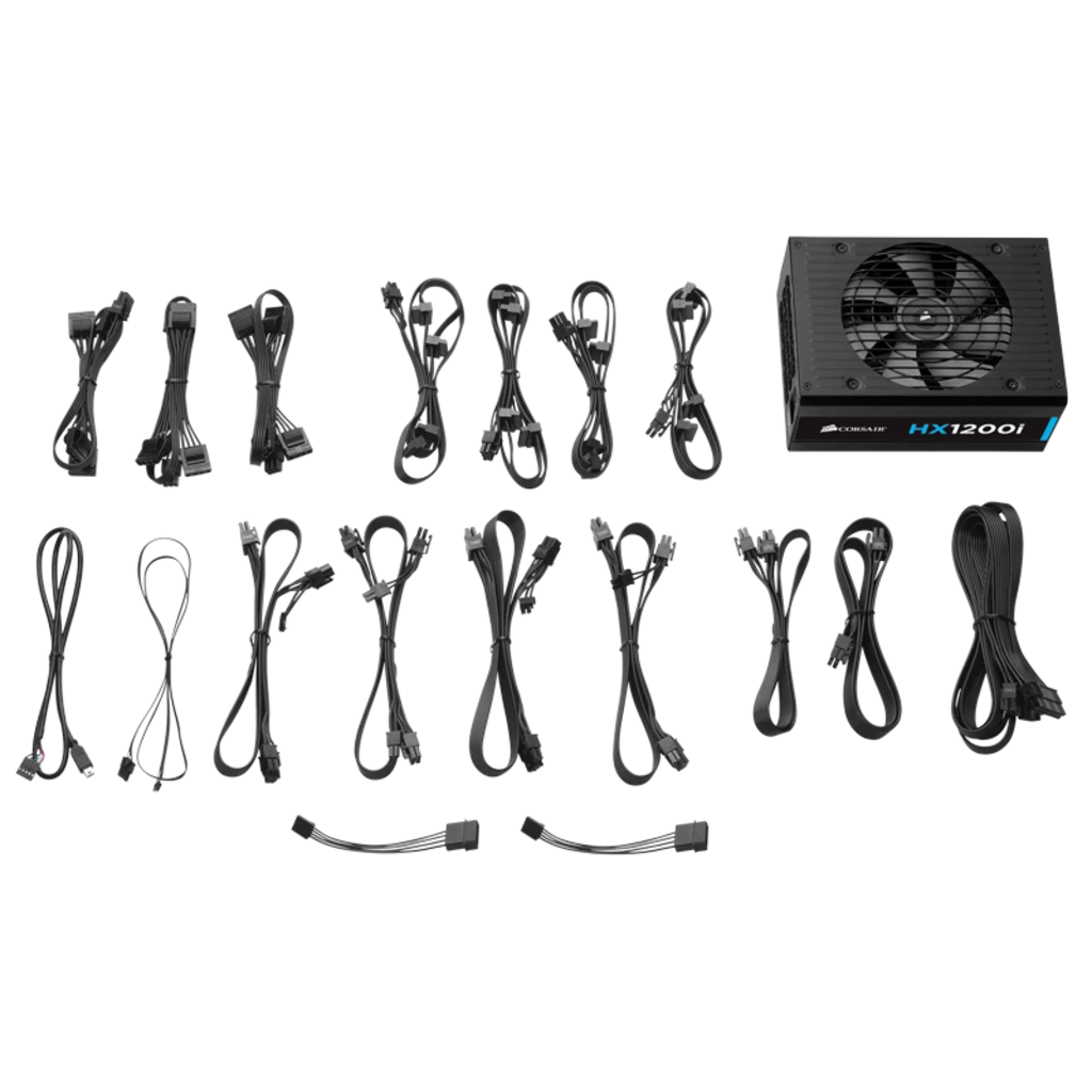 HXi Series™ HX1200i High-Performance ATX Power Supply — 1200 Watt 80 Plus® PLATINUM Certified PSU (UK Plug)