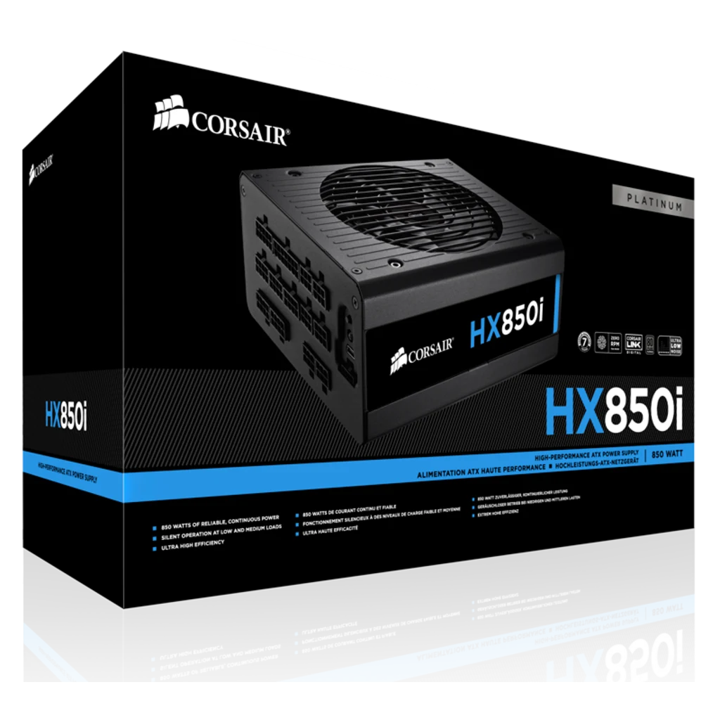 HXi Series™ HX850i High-Performance ATX Power Supply — 850 Watt 80 Plus®  PLATINUM Certified PSU (JP Plug)
