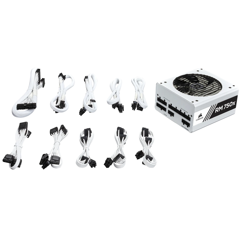 RMx White Series™ RM750x — 750 Watt 80 PLUS® Gold Certified Fully