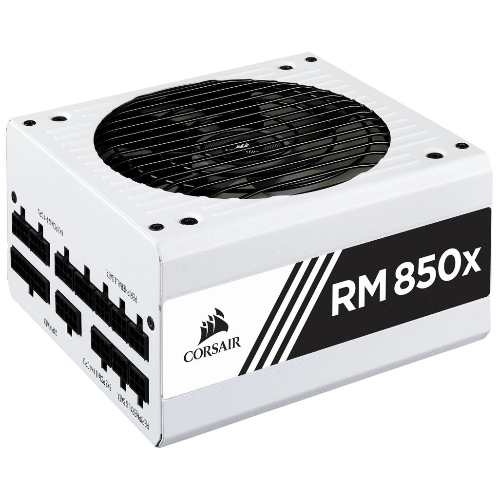RMx White Series™ RM850x — 850 Watt 80 PLUS® Gold Certified Fully Modular  PSU