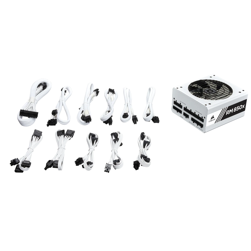 RMx White Series™ RM850x — 850 Watt 80 PLUS® Gold Certified Fully