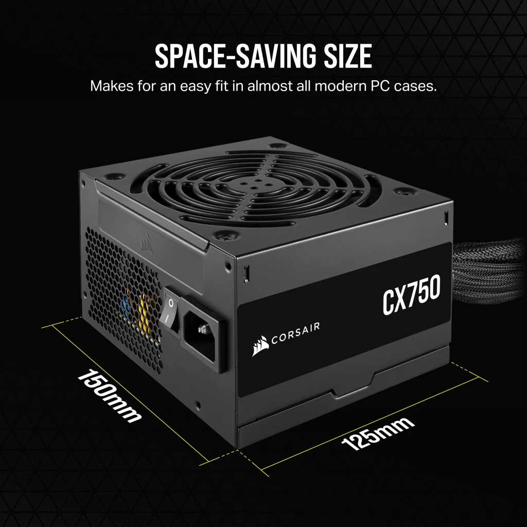 CX Series™ CX750 – 750 Watt 80 PLUS Bronze ATX Power Supply (IN)