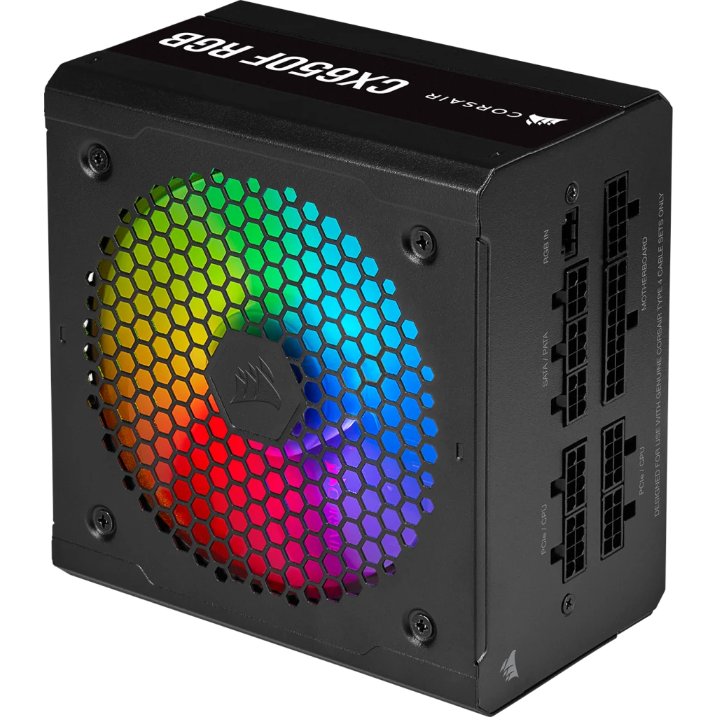CX Series™ CX650F RGB — 650 Watt 80 Plus® Bronze Certified Fully Modular RGB PSU (IN)