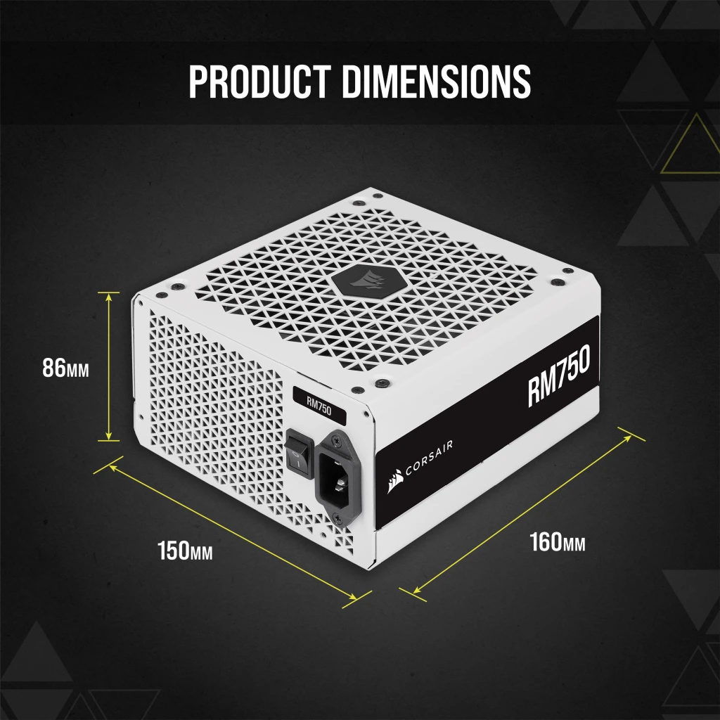 RM White Series™ RM750 — 750 Watt 80 PLUS Gold Fully Modular ATX PSU (EU)
