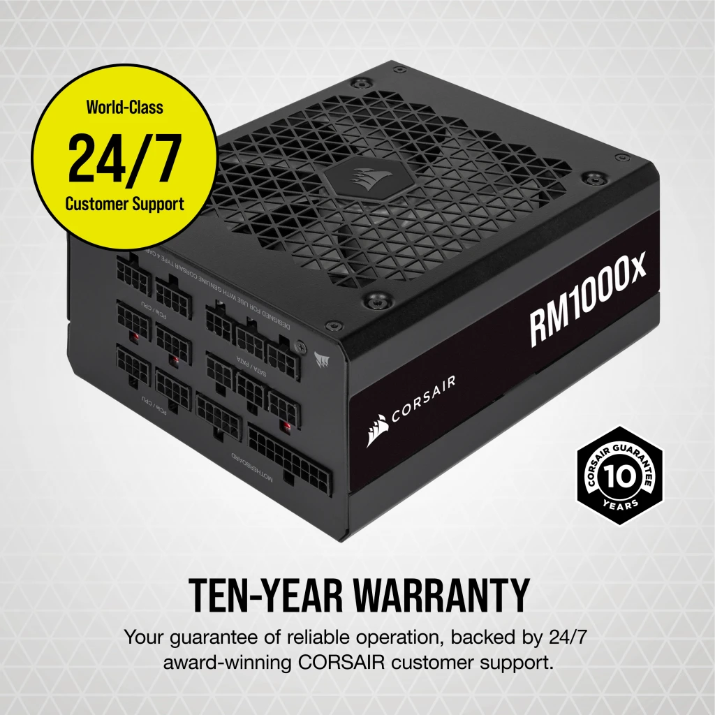 RMx Series™ RM1000x — 1000 Watt 80 PLUS Gold Fully Modular ATX PSU