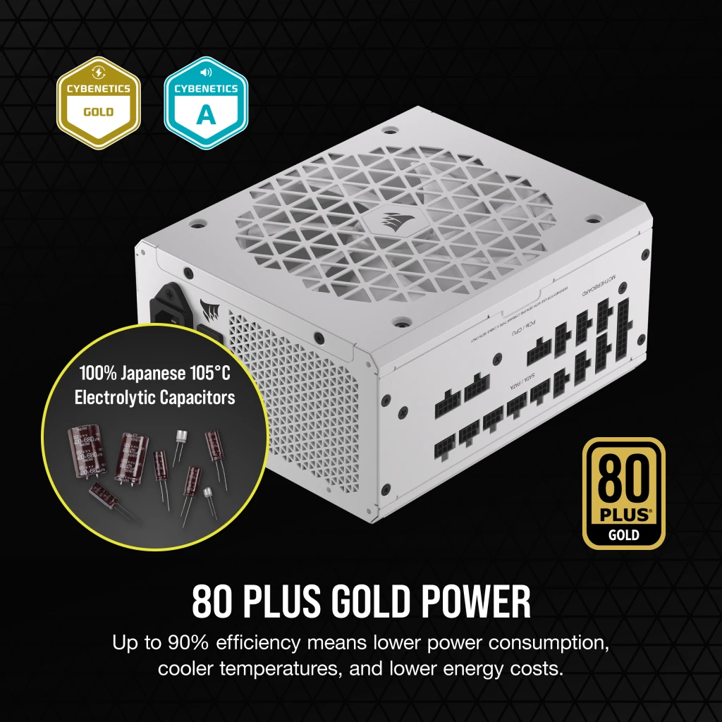 RM1000x SHIFT 80 PLUS Gold Fully Modular ATX Power Supply - White