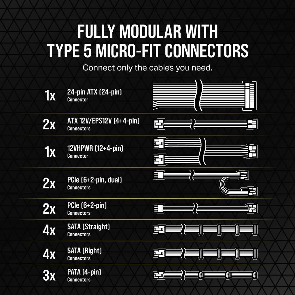 SF-L Series™ SF850L Fully Modular Low-Noise SFX Power Supply