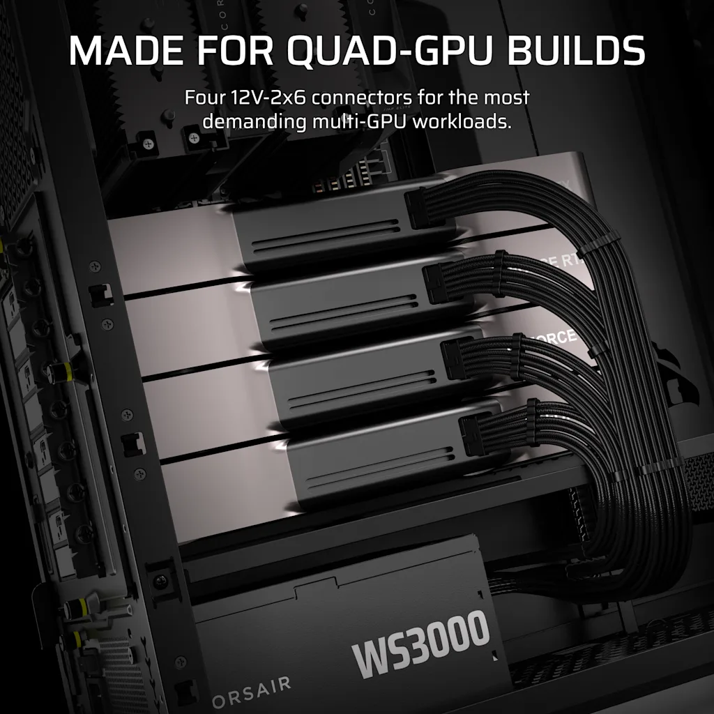 WS3000 3000W ATX 3.1フルモジュラーワークステーション電源