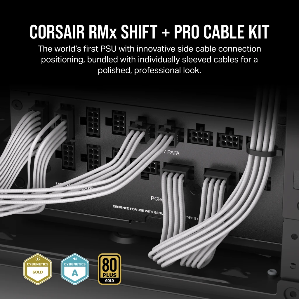 Corsair RM1200x Shift 1200W alimentation Noir, 1x 12VHPWR, 8x 6+2-pin PCIe,  gestion des câbles