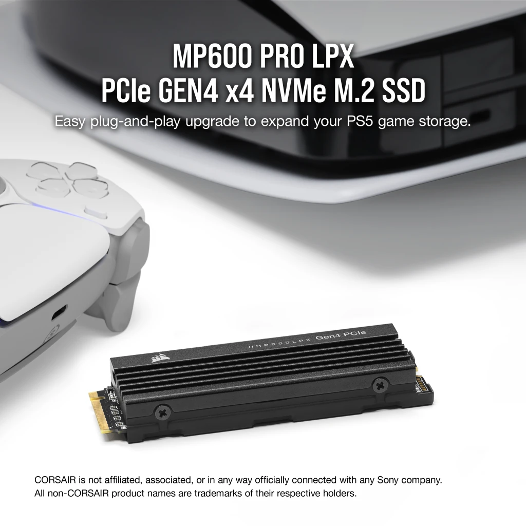 Disco SSD M.2 Corsair 2TB MP600 PRO LPX PCIe Gen4 x 4 NVMe p/PS5 Black  (7798)