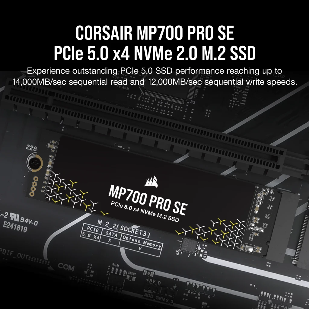Corsair MP700 PRO SE 4TB PCIe 5.0 x4 NVMe M.2 SSD thumbnail 2
