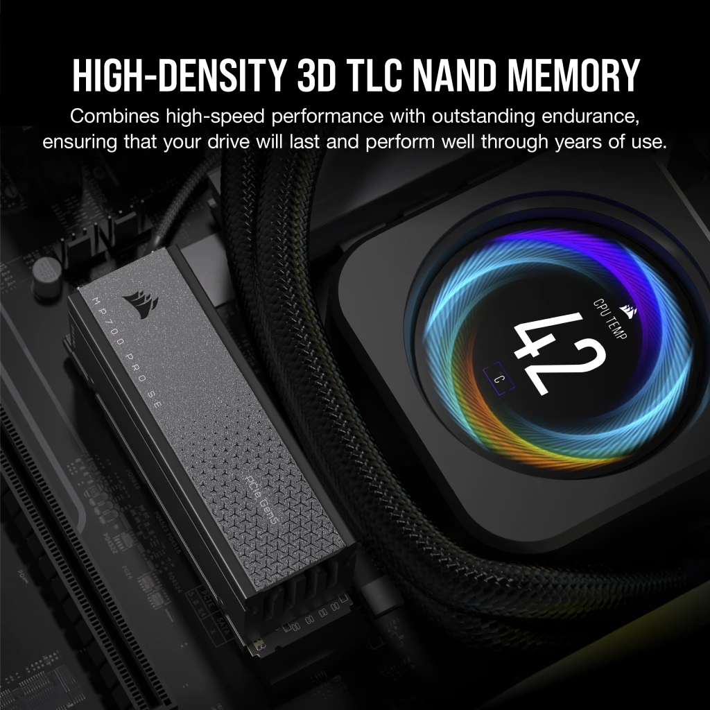 Corsair MP700 PRO SE with Air Cooler 2TB PCIe 5.0 x4 NVMe M.2 SSD thumbnail 6