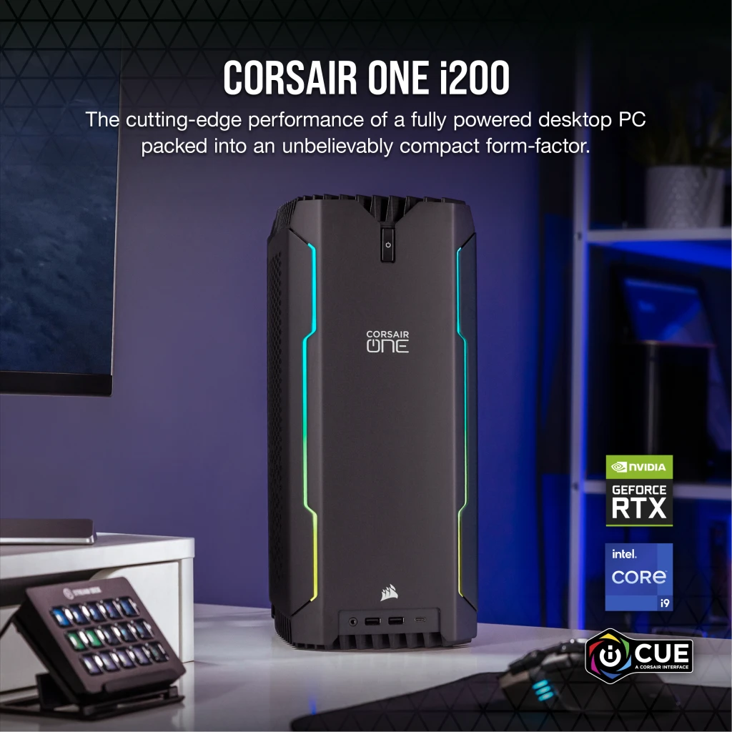 CORSAIR ONE i200 Compact Gaming PC, i9-11900K, Liquid-Cooled CORSAIR ONE i200 Compact Gaming PC, i9-11900K, Liquid-Cooled