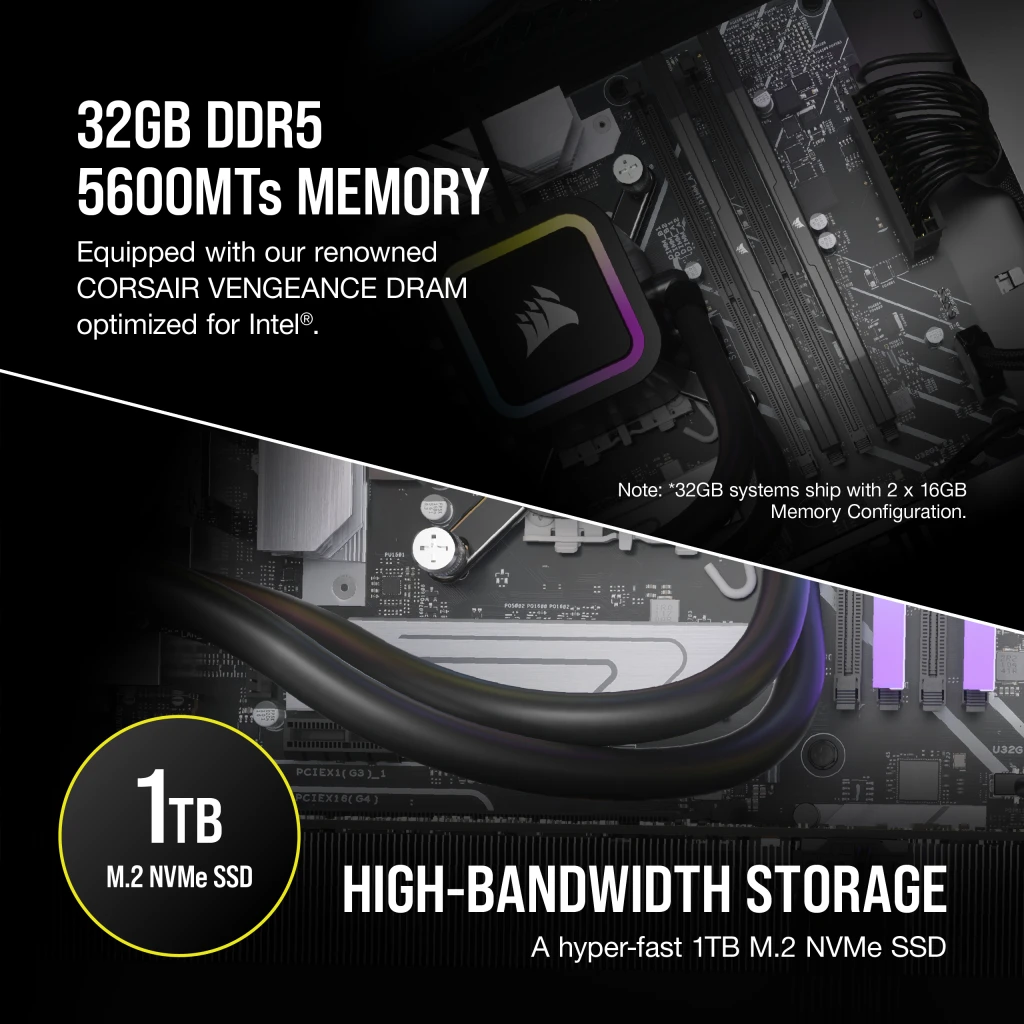 VENGEANCE i7400 Gaming PC, i5-13600KF, RTX 3070, 1TB M.2