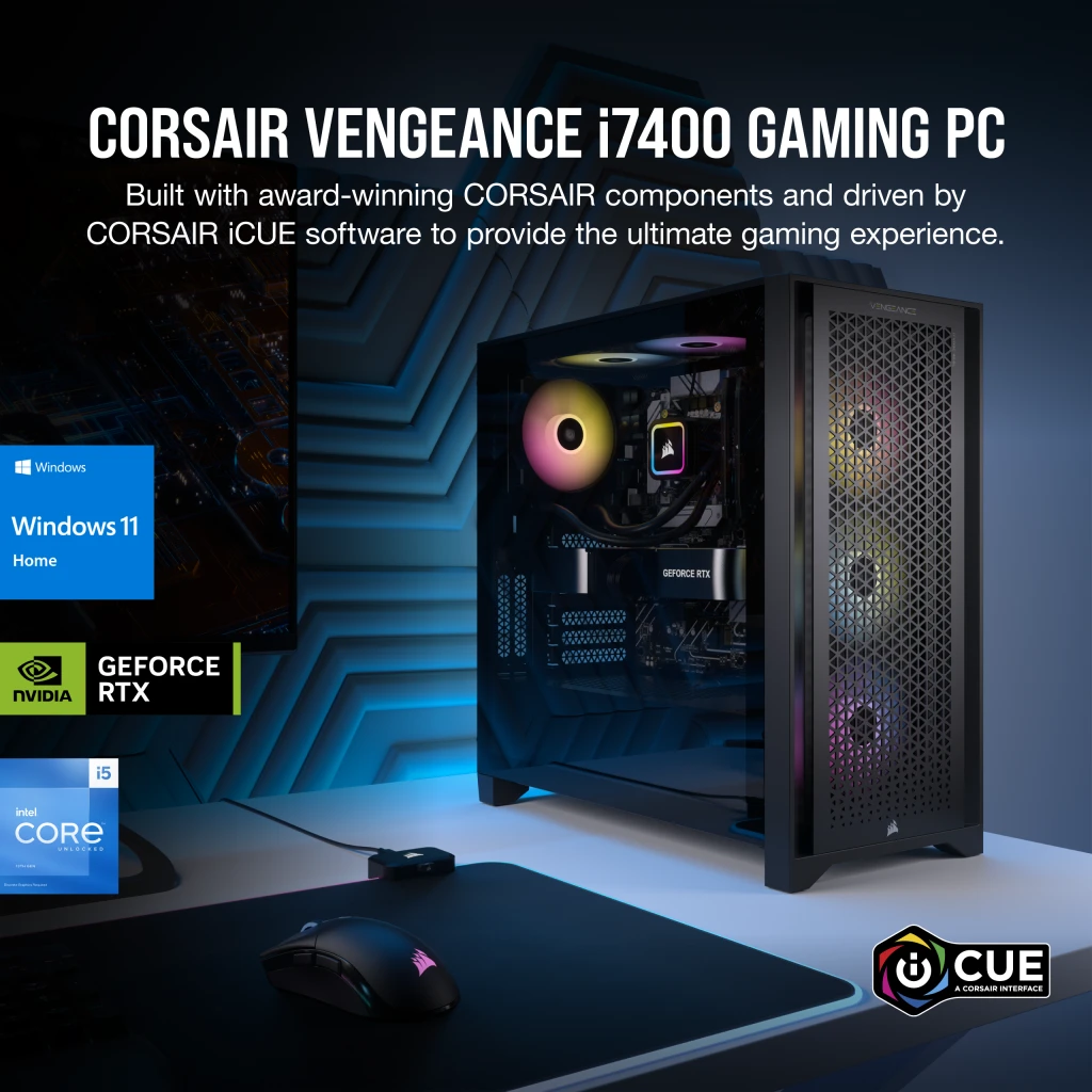 VENGEANCE i7400 Gaming PC i5 13600KF RTX 3070 1TB M.2 32GB