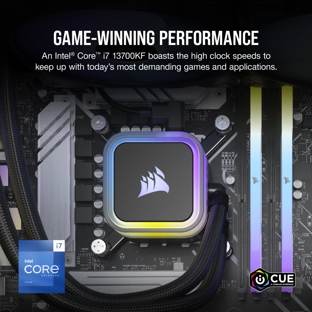 VENGEANCE i7400 Gaming PC, i7-13700KF, RTX 4080 FE, 1TB M.2, 32GB