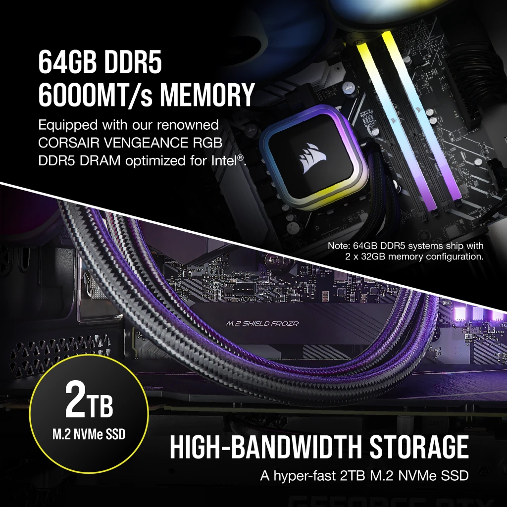 VENGEANCE i7500 Gaming PC: Intel Core i9-14900K, NVIDIA RTX 4090, 64GB DDR5  6000MT/s Memory, 2TB NVMe SSD