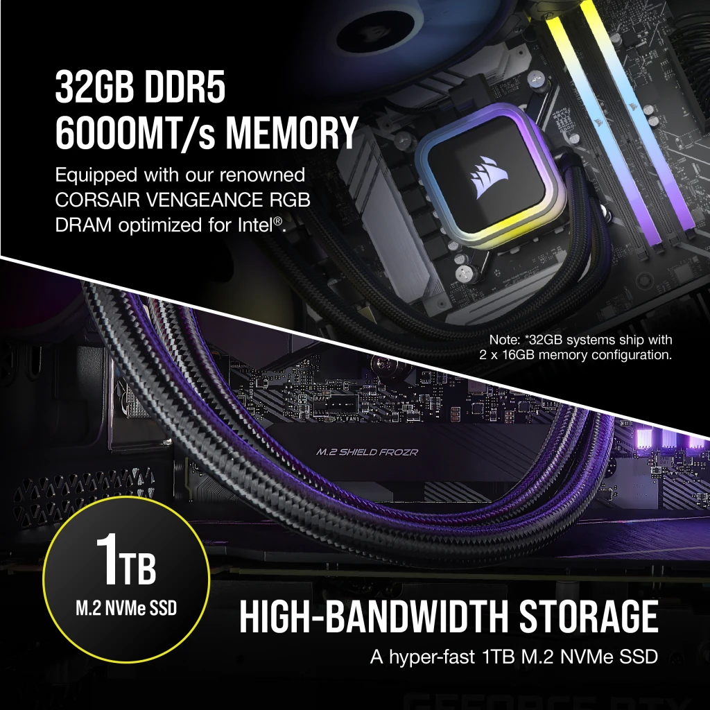 VENGEANCE i7500 Gaming PC: Intel Core i7-14700KF, NVIDIA RTX 4070 Ti, 32GB  DDR5 6000MT/s Memory, 1TB NVMe SSD