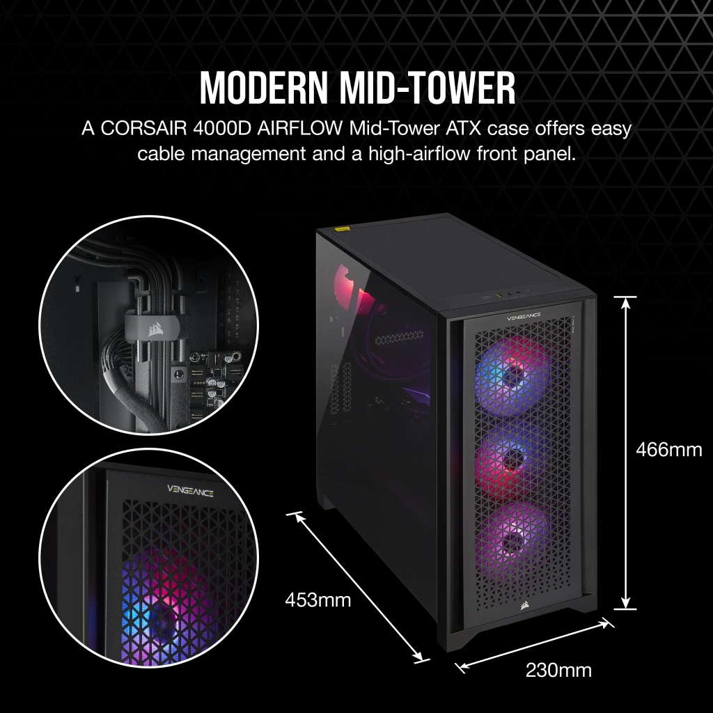 VENGEANCE i7500 Gaming PC: Intel Core i5-14600KF, NVIDIA RTX 4070