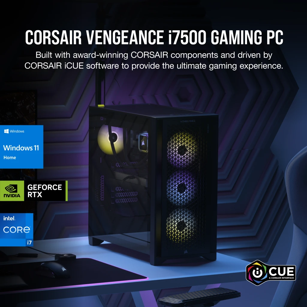 VENGEANCE i7500 Gaming PC: Intel Core i7-14700K, NVIDIA RTX 4080 Super,  32GB DDR5 6000MT/s Memory, 2TB NVMe SSD