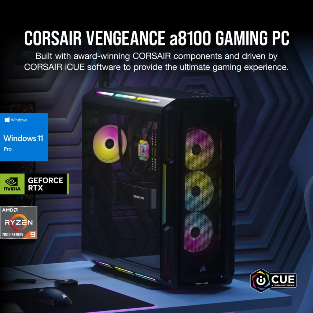 VENGEANCE a8100 Gaming PC, R9 7950X, RTX 4090, 4TB (2x 2TB M.2 