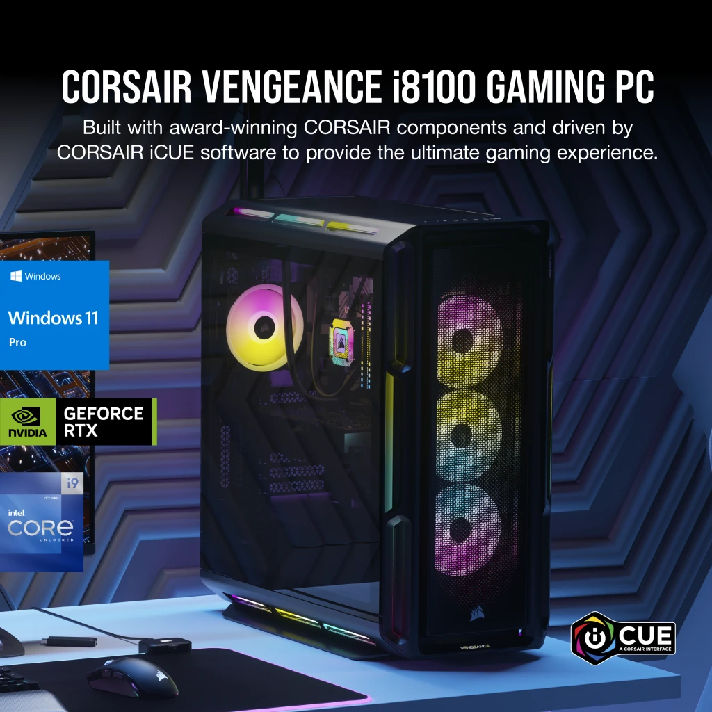 VENGEANCE i8100 Gaming PC, i9-12900KS, RTX 4090, 2TB M.2 VENGEANCE i8100 Gaming PC, i9-12900KS, RTX 4090, 2TB M.2