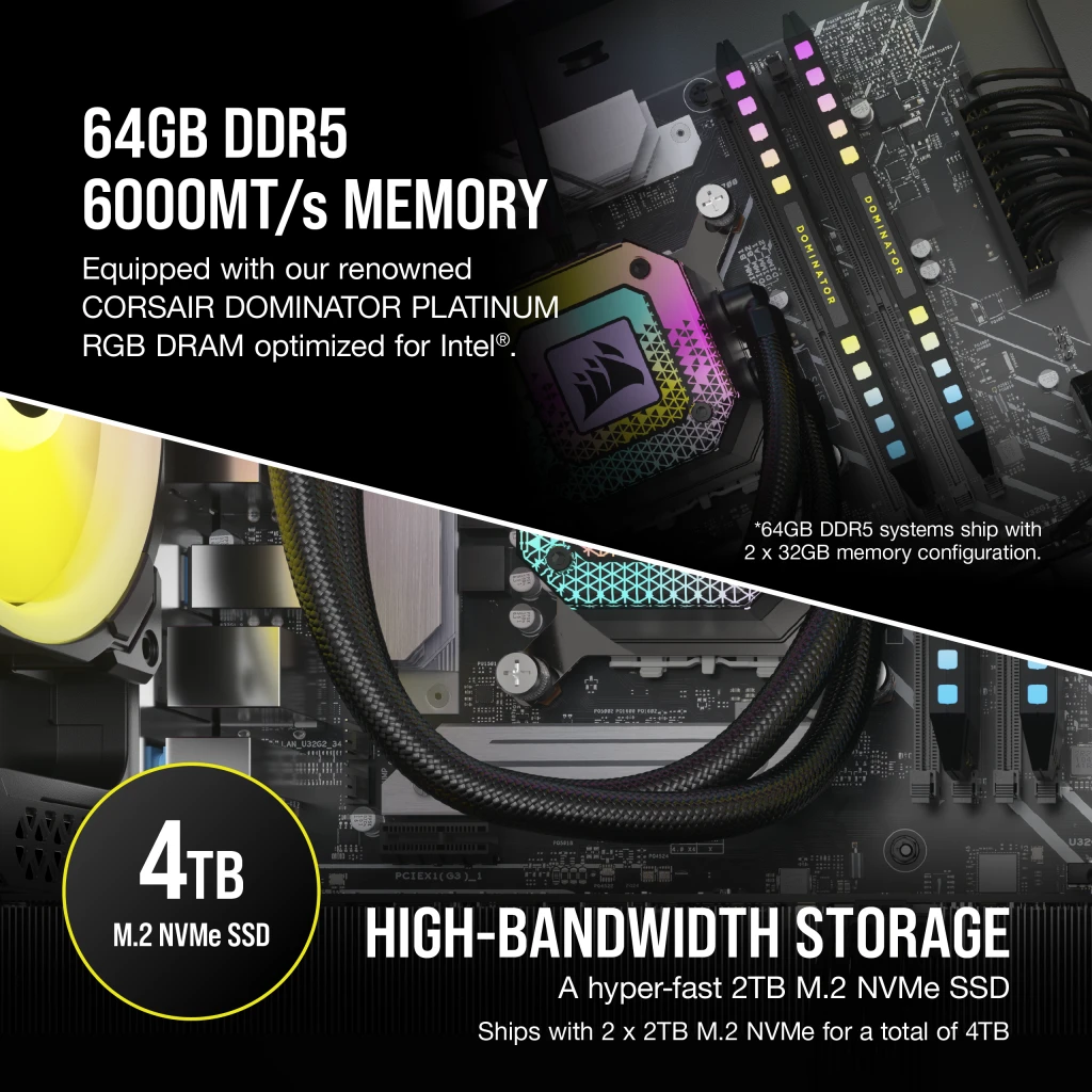 VENGEANCE i8100 Gaming PC, i9-12900KS, RTX 4090, 2TB M.2, 2TB M.2