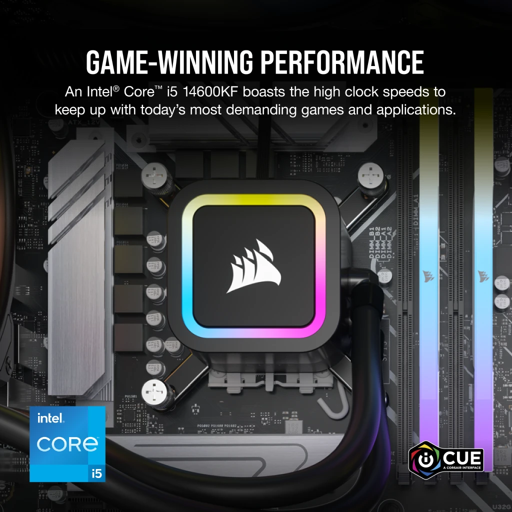 VENGEANCE i7500 Gaming PC: Intel Core i5-14600KF, NVIDIA RTX 4060, 32GB  DDR5 5600MT/s Memory, 1TB NVMe SSD