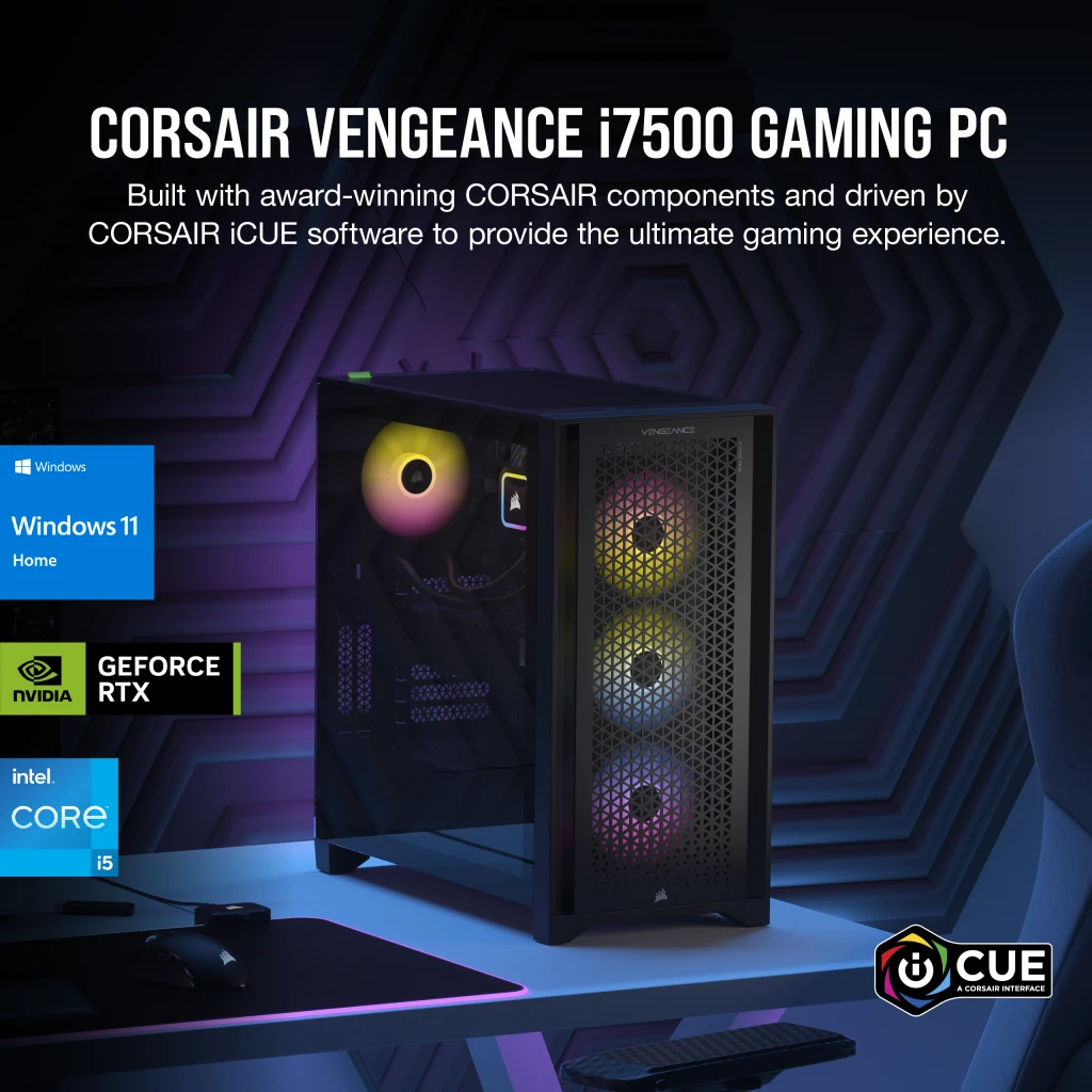 VENGEANCE i7500 Gaming PC: Intel Core i5-14600KF, NVIDIA RTX 4060 Ti, 32GB  DDR5 6000MT/s Memory, 1TB NVMe SSD