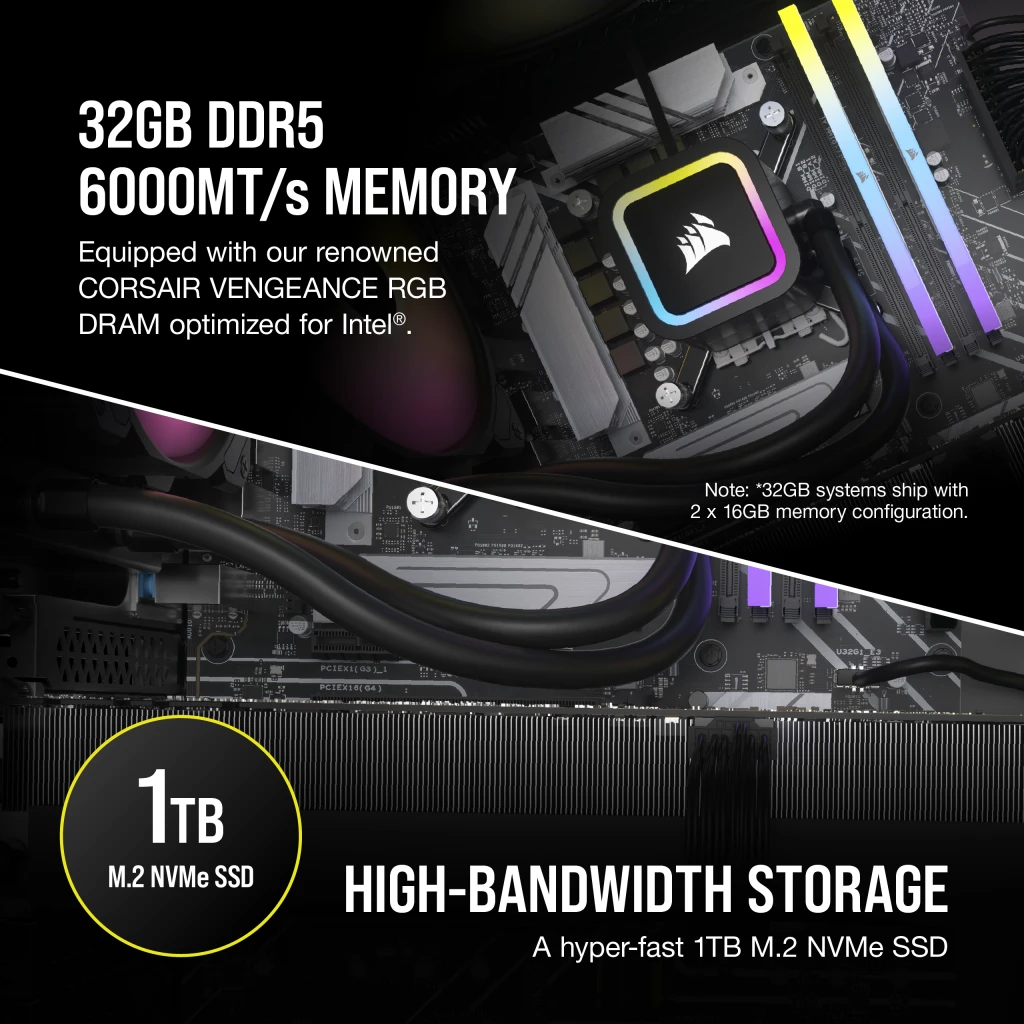 VENGEANCE i7500 Gaming PC: Intel Core i5-14600KF, NVIDIA RTX 4060 Ti, 32GB  DDR5 6000MT/s Memory, 1TB NVMe SSD