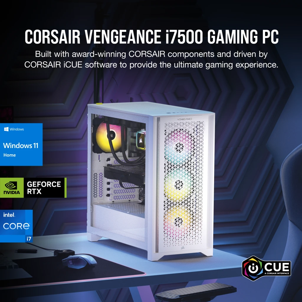 VENGEANCE i7500 Gaming PC: Intel Core i7-14700KF, NVIDIA RTX 4070 Ti Super,  32GB DDR5 6000MT/s Memory, 1TB NVMe SSD
