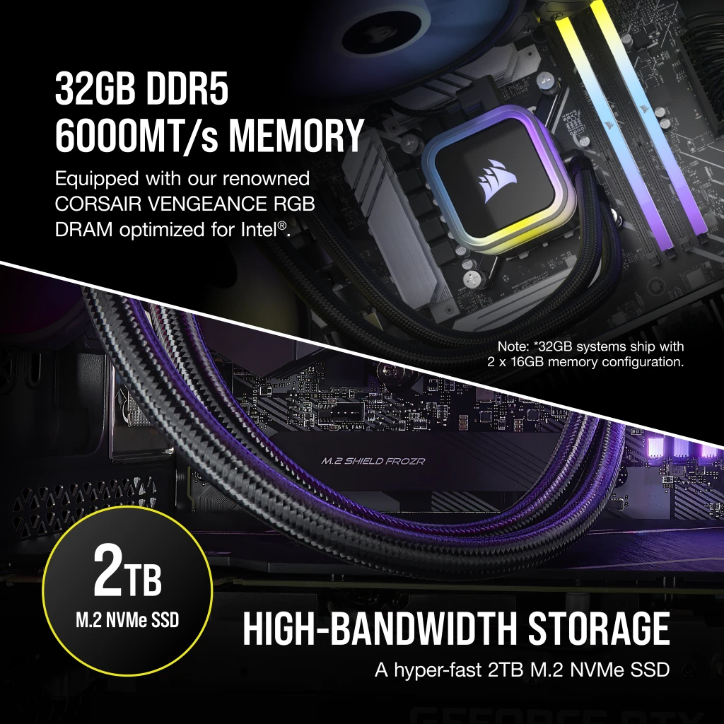 VENGEANCE i7500 Gaming PC: Intel Core i7-14700KF, NVIDIA RTX 4080 Super,  32GB DDR5 6000MT/s Memory, 2TB NVMe SSD